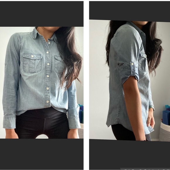 J. Crew The Perfect Shirt Chambray Ombré Blue Button Down Shirt - Picture 16 of 16